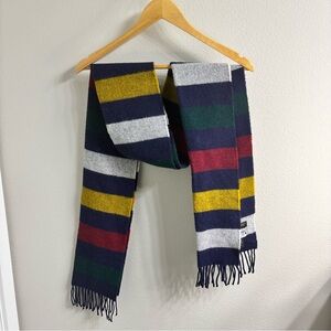 Hudson’s Bay Wool Scarf Johnstons of Elgin Vibrant Stripe Unisex NWT Clip Intact